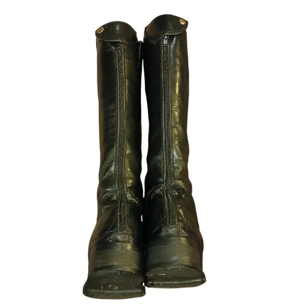 MIZ MOOZ Black Leather Knee High Boots Size 7 - Picture 10 of 14